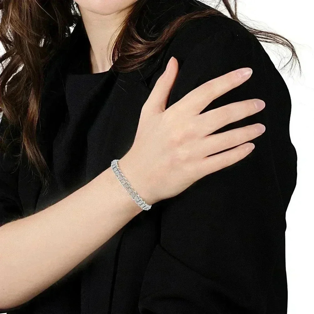 Haus of Brilliance .925 Sterling Silver 1/2 Cttw Diamond Miracle 7" Bracelet - Picture 5 of 7